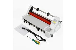 SHZICMY Hot Cold Roll Laminator, 110V 13" V350 Laminator Digital Display Single&Dual Sided Laminating Machine 4 Rollers Hot Cold Roll Laminator for BOPP PTE Film (USA Stock)