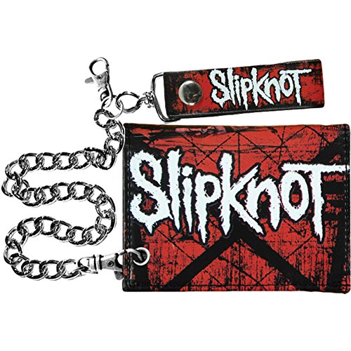Slipknot Men's Scratched Group Tri-Fold Wallet Black