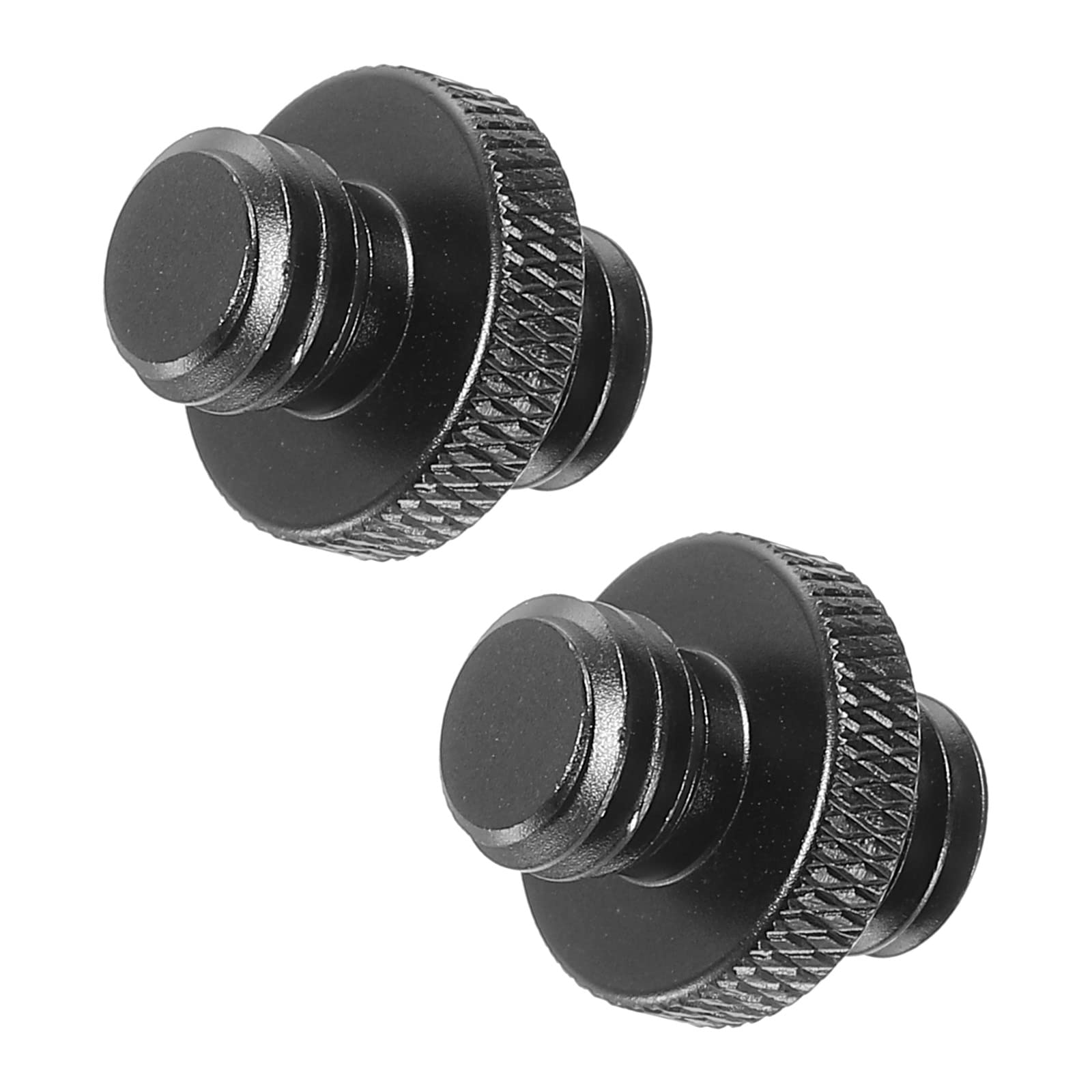 PATIKIL Mic Stand Adapter 3/8 Male to 3/8 Male Thread Tripod Screw Adapter Double Sides Camera Screw for Microphone Tripod Stand Black 2 Pack
