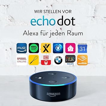 Amazon Echo Dot (Vorherige Generation - 2. Gen.), Zertifiziert und generalüberholt, Schwarz