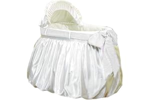 Baby Doll Bedding Shantung Bubble and Crushed Belt Bassinet Bedding, Ecru