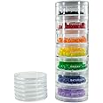GMS Large 7 Day Stack-able Pill Organizer Case for Medication, Vitamins, and Supplements with 7 Lids - One for Each Portable and Removable Container (Clear)