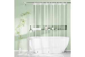 Seenus PEVA 8G Clear Shower Curtain Liner with 3 Large Magnets, Bpa-Free Waterproof Plastic Shower Curtain for Bathroom, 72 x