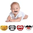 YAPROMO Halloween Pacifiers for Babies 4 PCS Pumpkin Pacifiers Cute Infant Halloween Toys, BPA Free, Latex Free