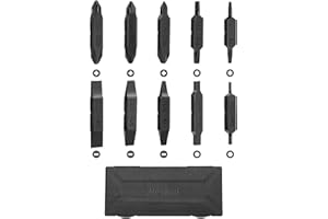 NexTool, Bit Kit, 10 Double-Ended Screwdriver Bit Set for Multi-Tools, NexTool Pocket Tool E1 and Flagship Captain, Slot, Phillips, Hex and Torx Bits with Storage Case Perfect for Camping, on the Go