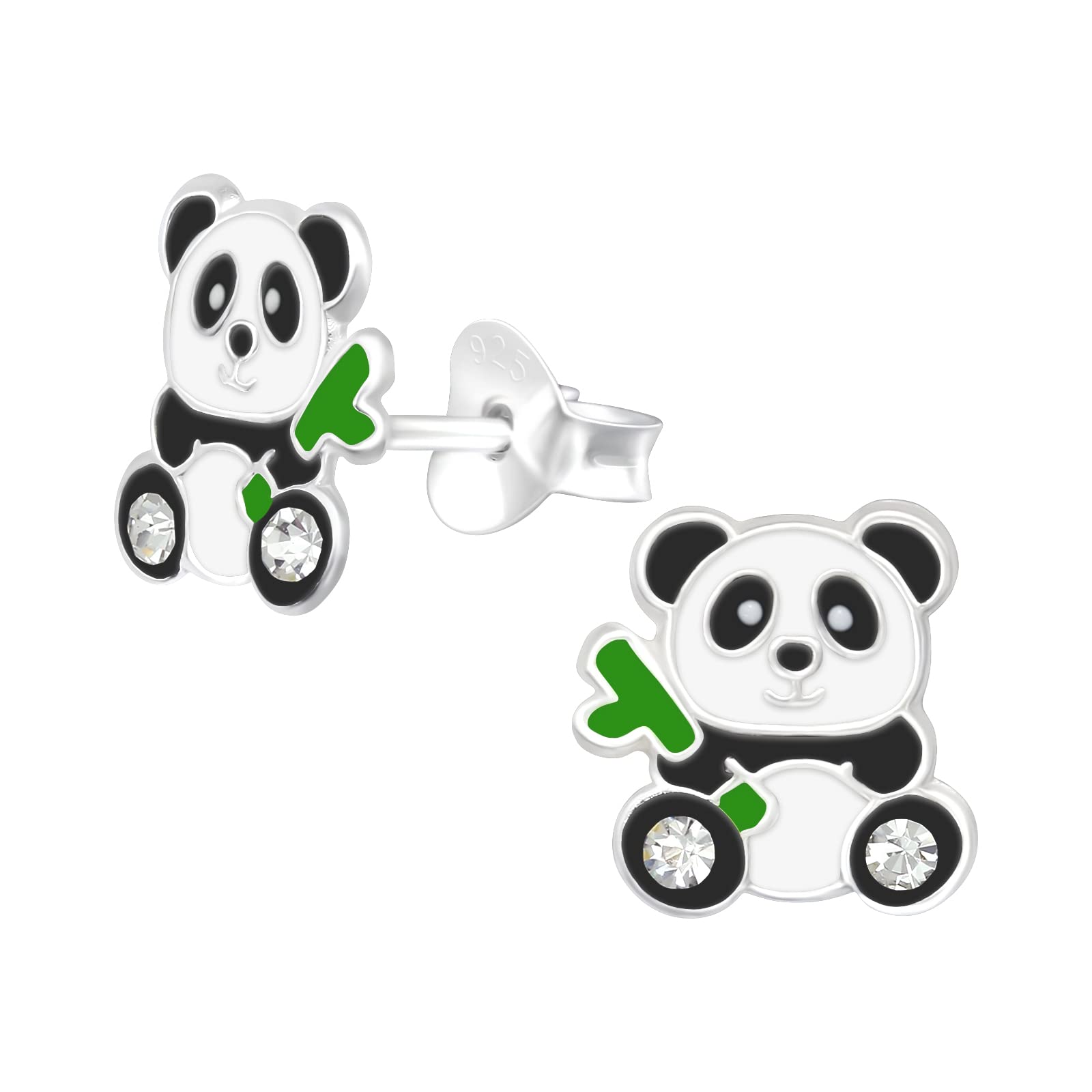 925 Sterling Silver Lightweight Hollow-Back Women Girls 925 Sterling Silver Panda Bear Stud Earrings for Women & Girls – Everyday Jewellery Gift Boxed