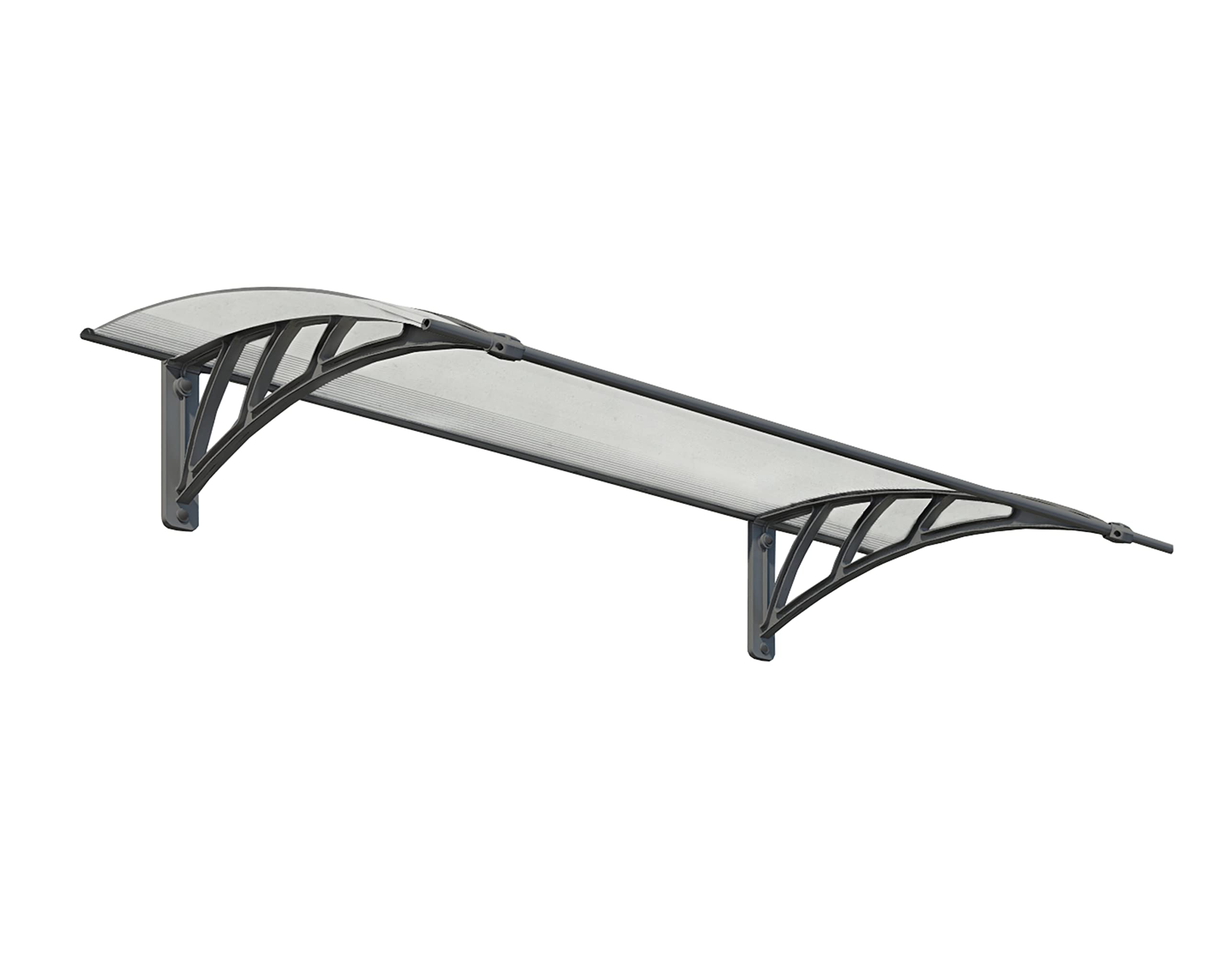 Photo 1 of (FOR PARTS, LOOSE PARTS* ) Palram - Canopia Neo 1350-4' x 3' Window & Door Awning for Door Entrance, High-End Polycarbonate Patio Canopy with Clear Panels, UV Protection, Modern Gray Metal Frame, Weather Resistant Overhang
