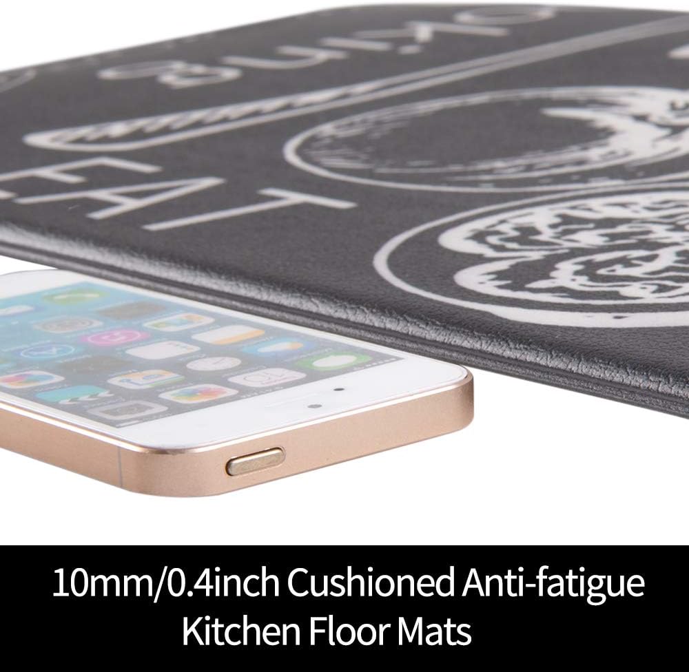 HEBE Anti Fatigue Kitchen Mat Set of 2 Non Slip Thick Cushioned Kitchen Rug Sets with Runner 17"x48"+17"x28" Heavy Duty Comfort Standing Mats Waterproof Kitchen Carpet: Kitchen & Dining