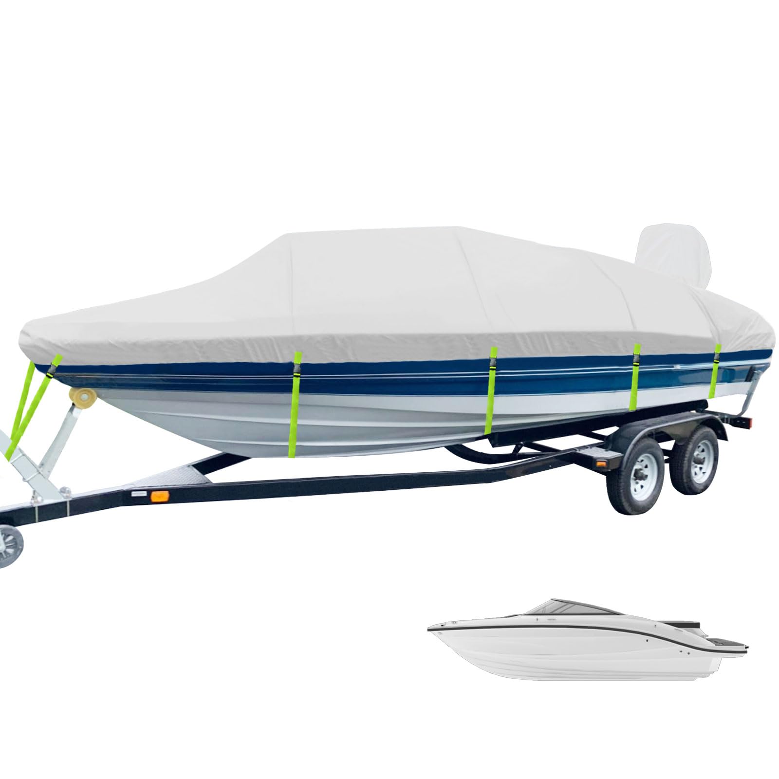 Photo 1 of Boat Cover Fit Bayliner DX Series (DX2000/2050) & Bayliner VR5/VR5OB, 1200D Marine Grade Polyester with PU Coating, 20-22ft Waterproof Boat Cover & UV Resistant, [Motor Cover Included]