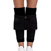 Women's Fleece Lined Jeans Skinny High Waisted Winter Thick Fleece Warm Stretch Fleece Lining Women Jeans Pants