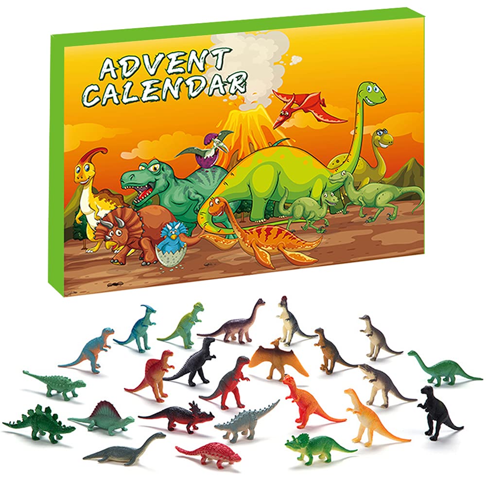 Advent Calendar Christmas 24 Days Countdown Calendar For Kids With 24 Dinosaur Toys, Cool For Childrens Funny Early Childhood Education Toys (Dinosaur)