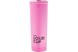 LOUD CUP The LoudCup 20 oz Tumbler + Stadium Horn with Snap-Fit Lid (Flamingo Pink) - Insulated Cup Reusable Water Bottle Coffee Travel Mug - Worlds Loudest Cup for Game Day