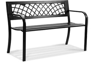 VEVOR Outdoor Bench, 46 inches Metal Garden Bench for Outdoors, 480 lbs Load Capacity Bench, Outdoor Garden Park Bench with B