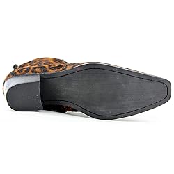 OSSTONE Men Chelsea Ankle Boots Leather Pony Hair