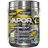 MuscleTech Performance Series Vapor X5, Next Gen Pre-Workout Powder, Blue Raspberry, 30 Servings
