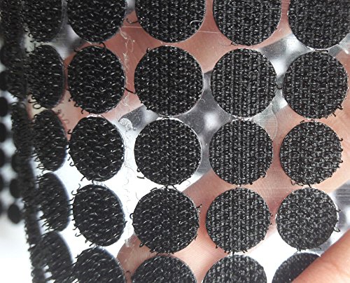 HomeABC Hook & Loop Fastener Dots Coins Adhesive Backed Self Adhesive Dots Tapes, 0.59 inch Diameter(15mm) , 500 Pair, Black