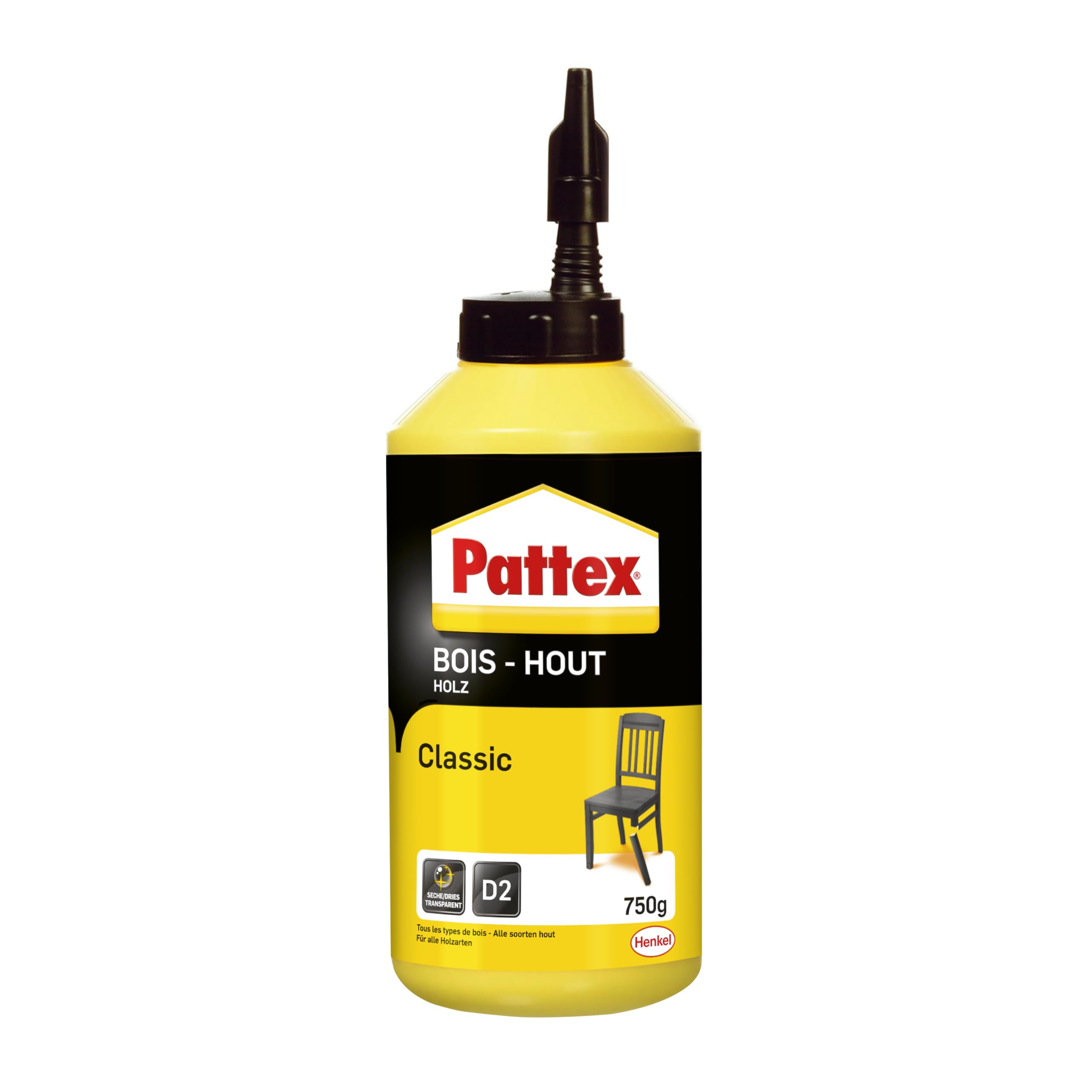 Pattex Classic Wood Glue – 750g Bottle – Transparent