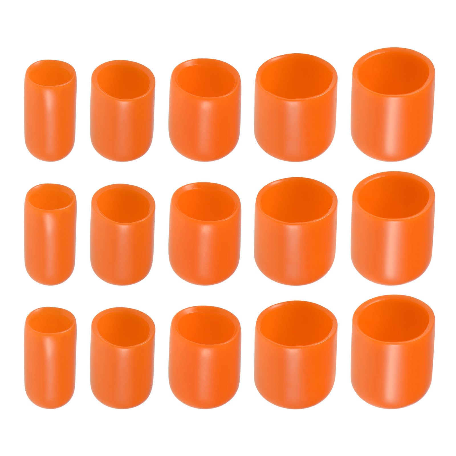 Rebower 50 Pack Screw Thread Protector Cover Rubber End Caps, [for Screw, Bolt, Rod End Cap] - 1/4 inch 3/8 inch 1/2 inch 5/8 inch 3/4 inch inner dia/Orange