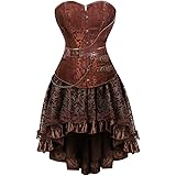 Steampunk Corsage Set Mit Rock & Bluse - Piraten Korsett Kostüm Damen