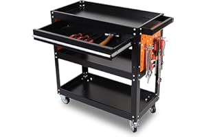 Goyappin 3 Tier Rolling Tool Cart,400Lbs Capacity Mechanic Tool Cart on Wheels, Heavy Duty Utility Cart with Drawers,Commerci