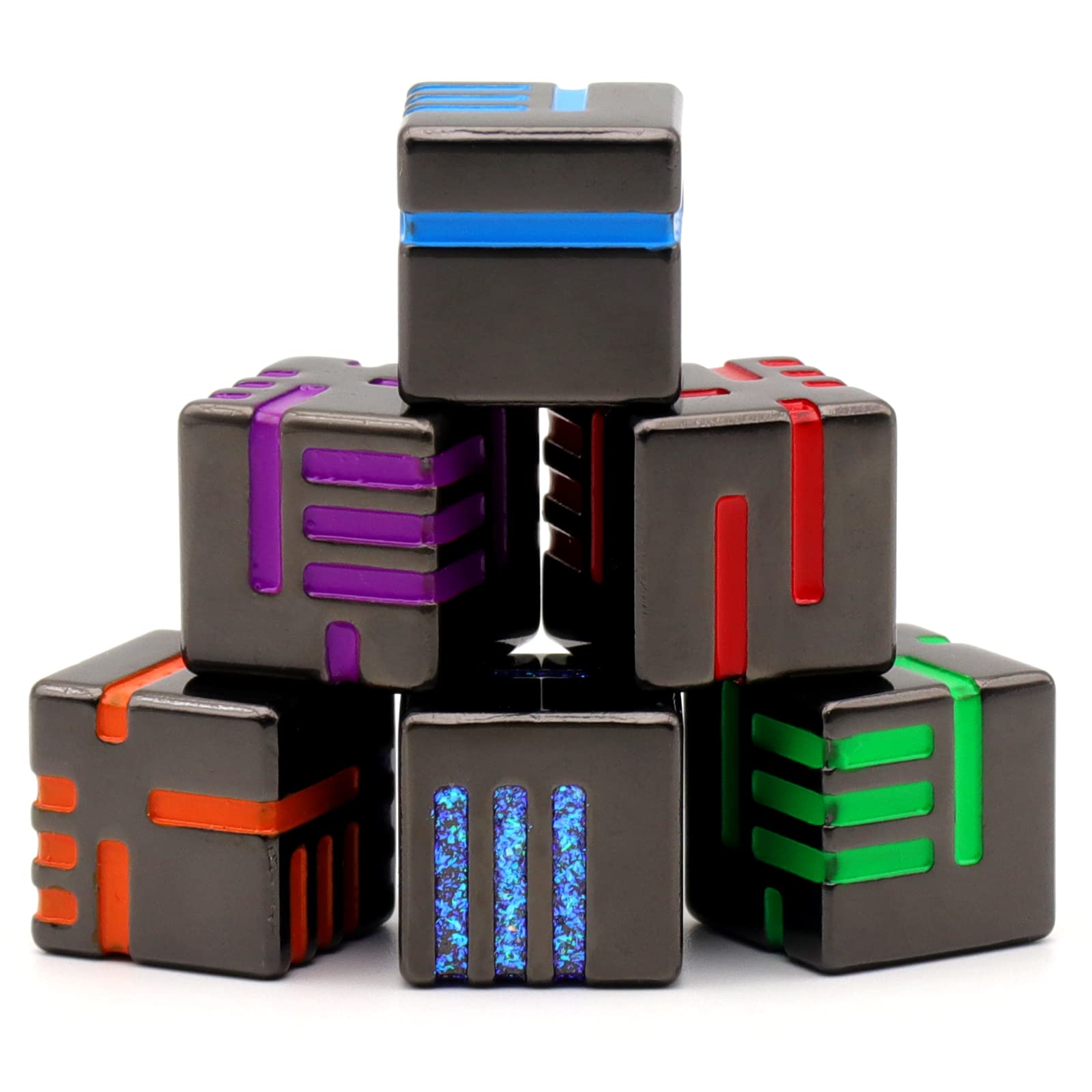 DND Dice, Dungeons and Dragons Dice Set Metal Game Cube HNCCESG (W6 Mixed Colour)