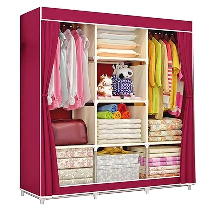 Tcfbuyg Thick Steel Frame Simple Assembly Wardrobe Closet Home