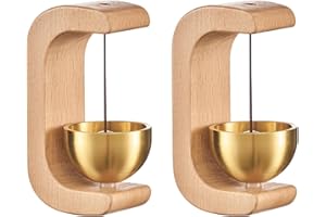 AEIMIAIDE 2pcs Shopkeepers Bell for Door Opening, Magnetic Shopkeepers Bell, Simple Design Wood Wind Chime for Cafe Front Doo