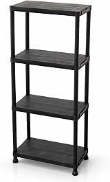 Oypla 4 Tier Black Plastic Heavy Duty Shelving Racking Storage Unit 80kg view 7