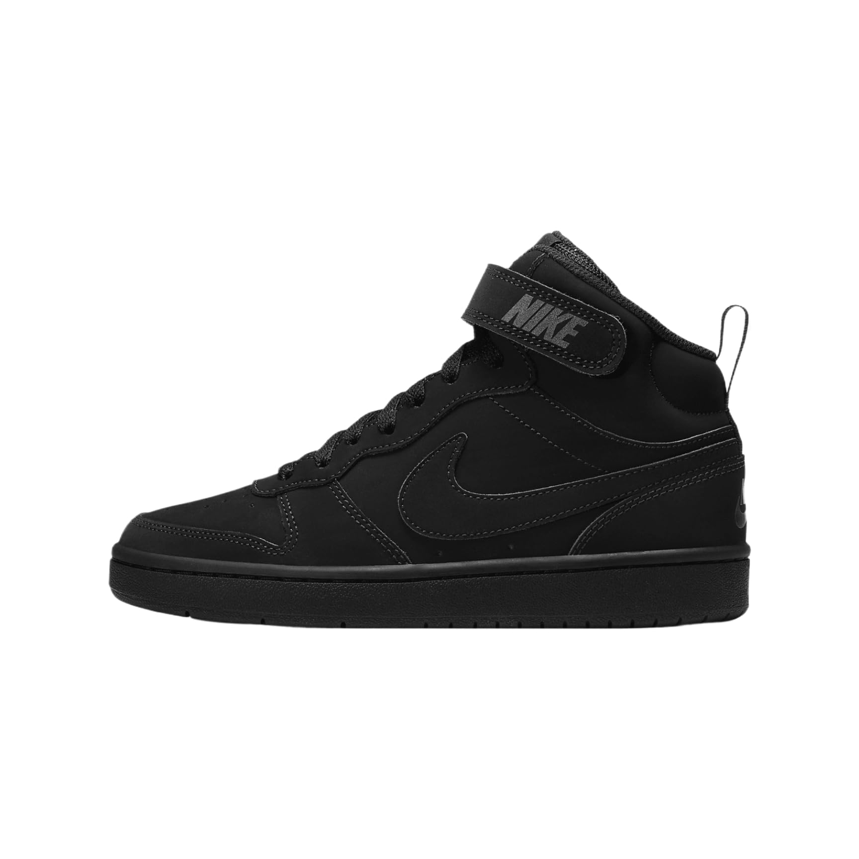 Nike Big Kid's Court Borough Mid 2 Lifestyle Shoes, Black/Black-Black, 5Y Image
