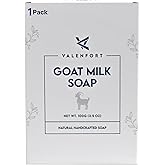 Valenfort Goat Milk Soap – Unscented | 3.5oz | Gentle, Handmade Bar for Face & Body – With Organic Oils, Shea Butter & Glycerin – For All Skin Types (Pack of 1)