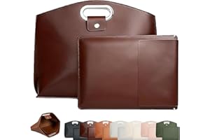 Waterproof Leather 14-16in 2PCS Laptop Bag for Women, Work Tote Bag Briefcase for Women, Laptop Tote Bag Set