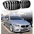 F10 Grilles, Qitian ABS Replacement Front Kidney Grills for 5 Series F10 F11 Glossy Black