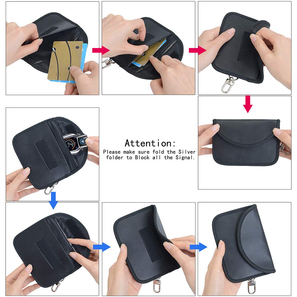 2 x Blocco Chiave Auto Custodia per Segnale Caso di Blocco Segnale Chiave Auto RFID Borsa di Blocco per Chiavi della Macchina Carta di Credito Antifurto WiFi NFC RF Bloccare Custodia