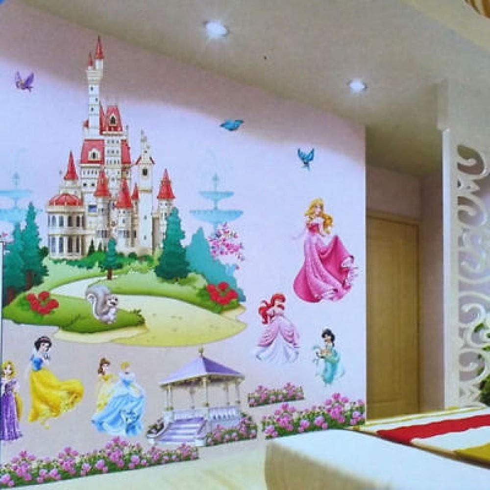 Large Colorful Wall Stickers Princess Castle Decal Vinyl Girls Children Bedroom Art 80X55Cm