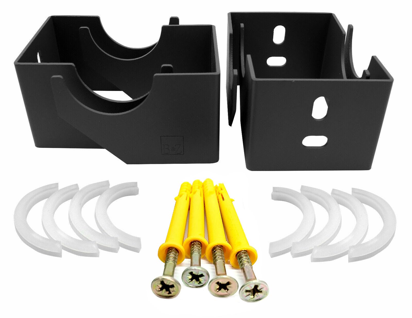 Designer Vertical Column Dual Arm Radiator Brackets (92mm (A) x55mm (B) x57mm (C), Anthracite) โ image 1