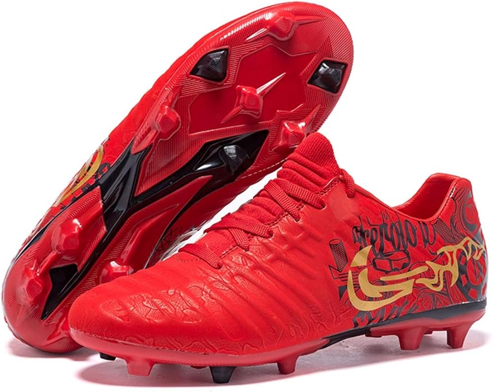 LYLZR Men Football Boots Soccer Athletic Soccer Shoes High Top Soccer