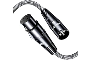 RIKSOIN XLR Cables, 2FT Premium Nylon Braided & Gold-Plated Rean Connectors,Balanced Microphone Cable with 3-Pin XLR Male to 