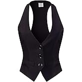 Design by Olivia Women's Dressy Casual Versatile Racerback Vest Tuxedo Suit Waistcoat