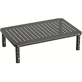 HUANUO Monitor Stand, Monitor Stand Riser 3 Height Adjustable, Monitor Riser with Airflow Vents, Laptop Stand for Desk, Laptop Riser, Desk Organizer for Monitor, Laptop, PC, Printer