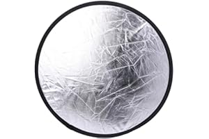 Kichvoe Portable 2-in-1 Photography Light Reflector, Silver and Gold Foldable Photo Reflector for Studio