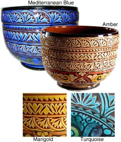 Mediterranean Ceramic Planter - Turquoise