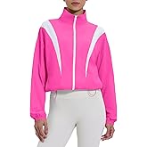 Locachy Women's Lightweight Athletic Workout Jacket UPF 50+ Sun Protection Full Zip Stand Collar Windproof Outdoor Jacket
