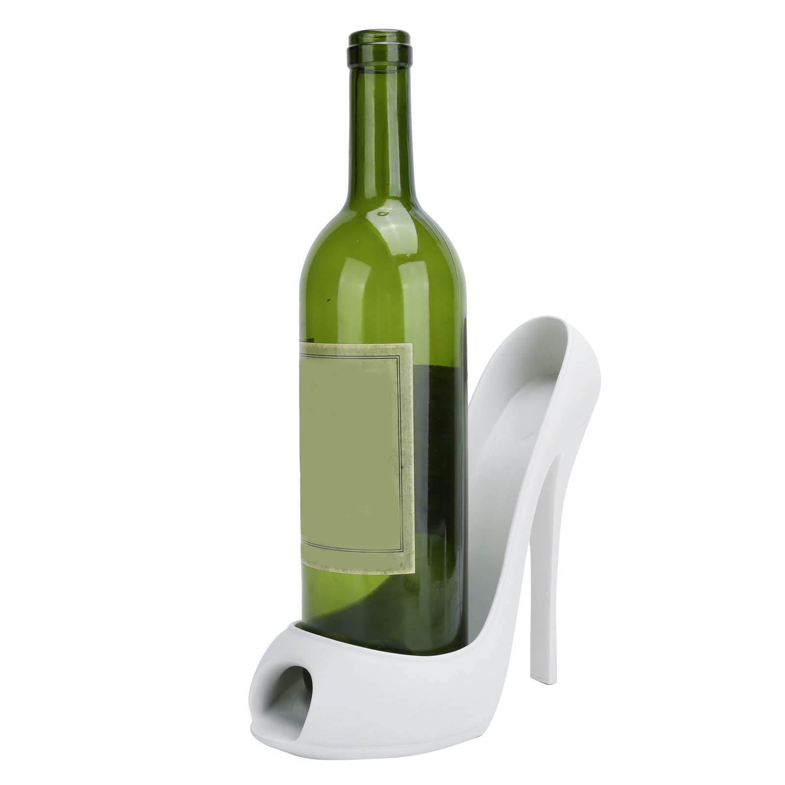 AUNMAS Wine Bottle Holder, 7.9 x 3.9 x 7.5in Synthetic Resin Wine Rack High Heel Shoe Wine Bottle Holder Wine Display Holder Home Decoration Accessories(white)