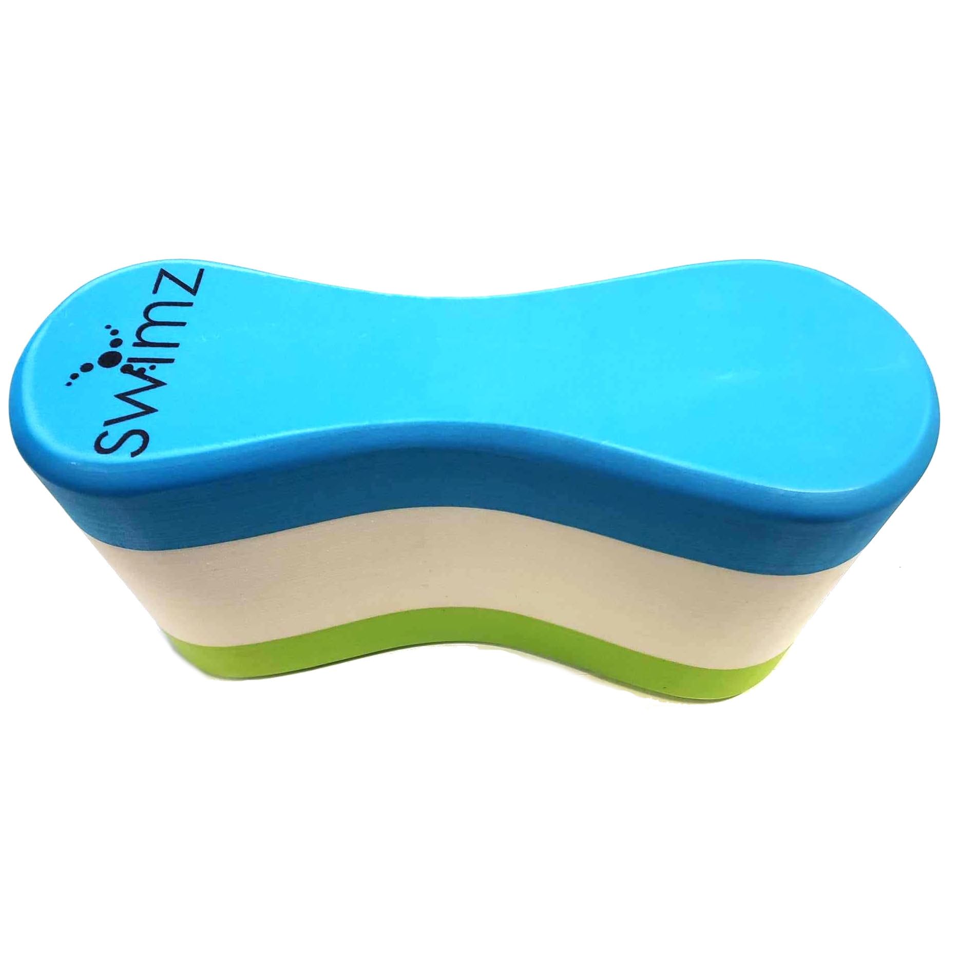 Swimz Senior Club Pull Buoy - Blue/White/Lime - EVA Foam Swim Training Aid for Adults & Competitive Swimmers