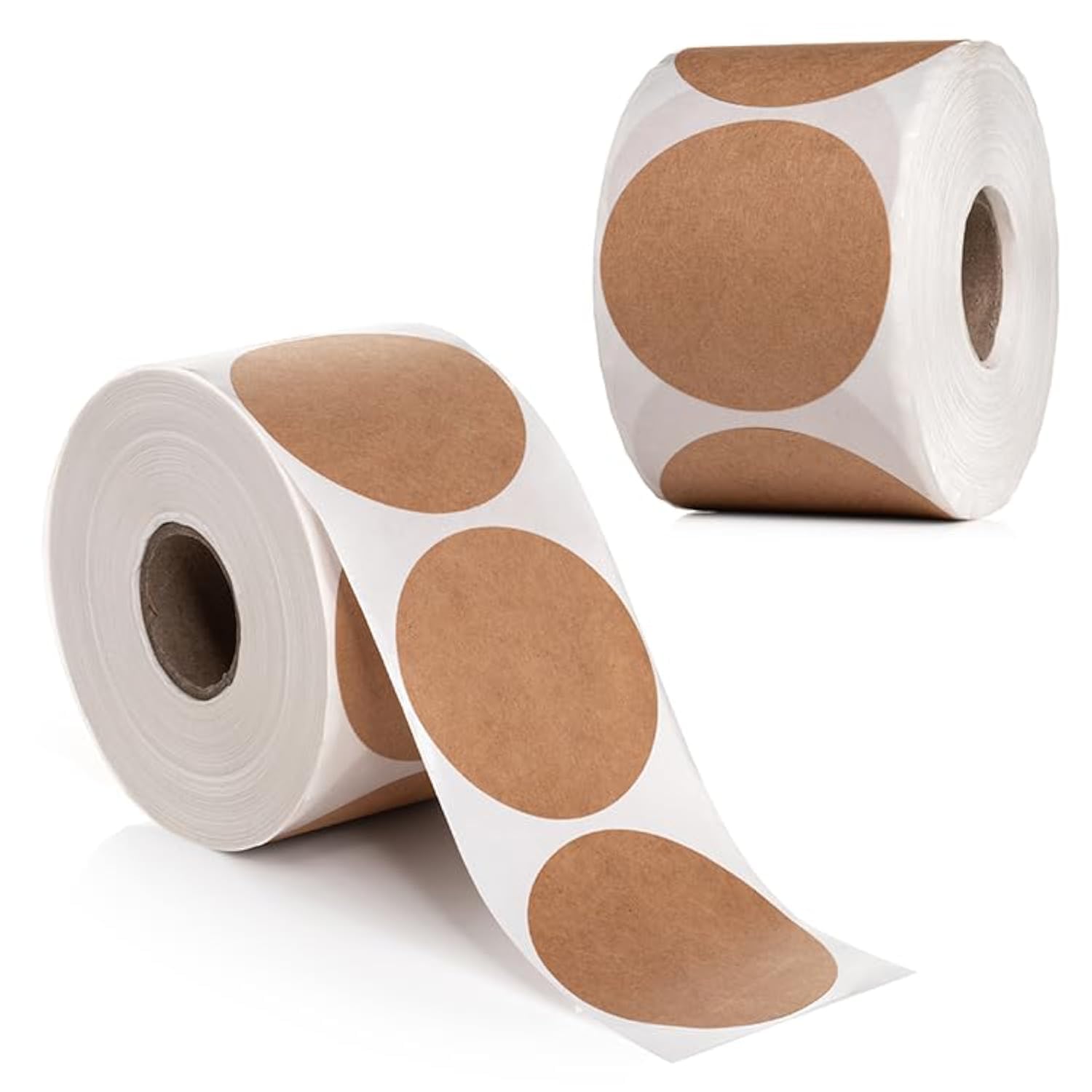 Photo 1 of 1000pcs Kraft Dot Stickers 2 inch | Color Coding Labels for Inventory, Price, Organization | 2" Round Circle Diameter, 500 per roll (Pack of 2)