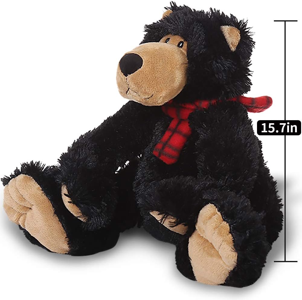 AMERLL Soft Teddy Bear Stuffed Animal Plush Bear Durable Stuffed Animal Teddy Bear Plush Toy Gifts for Toddler Girls Kids,Black,15.7 inches: Toys & Games