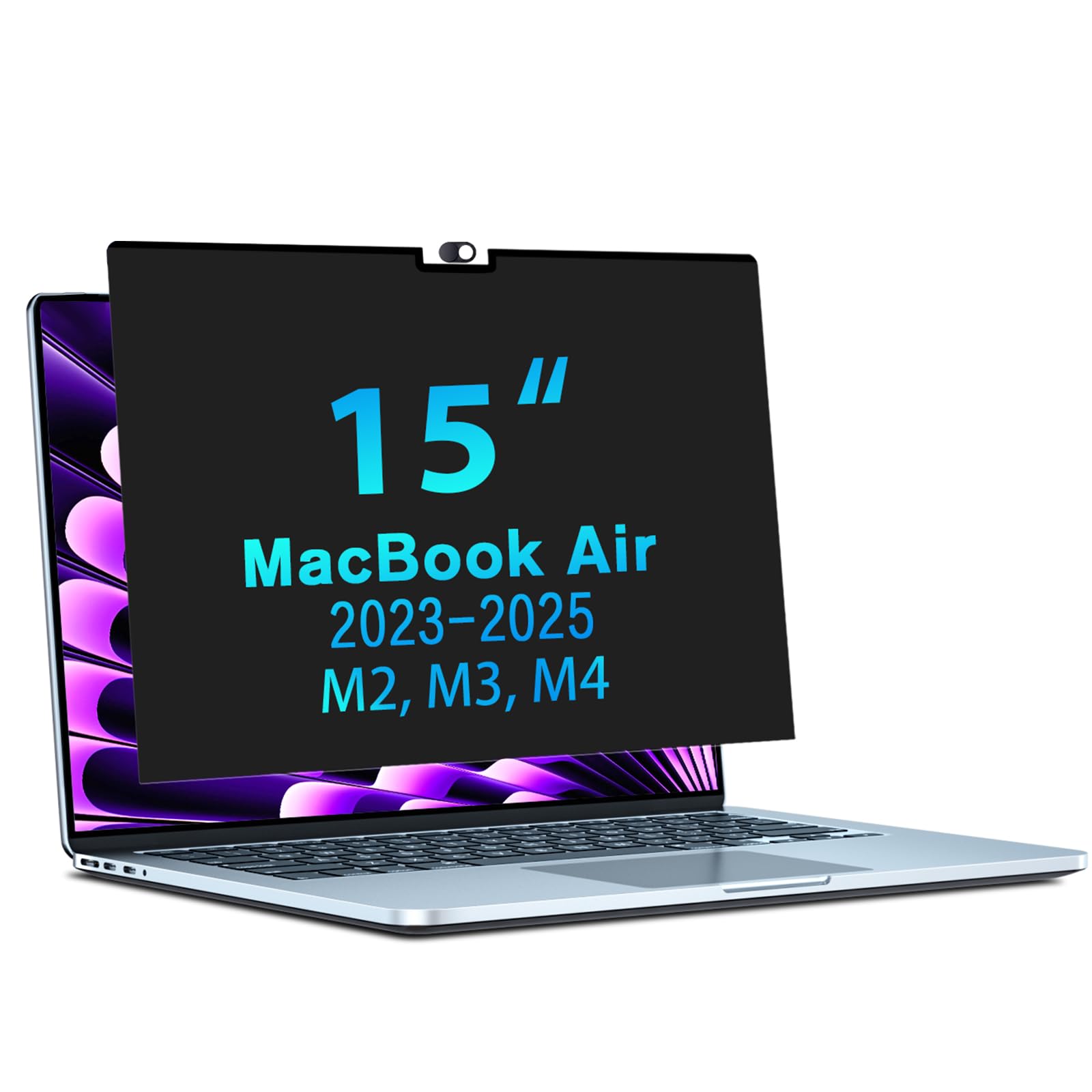 STARY Removable Privacy Screen Protector MacBook Air 15 Inch (2023-2026, M2, M3, M4, M5)- A2941 A3114, Anti Glare Blue Light Mac Air 15.3 Laptop Black Private Filter