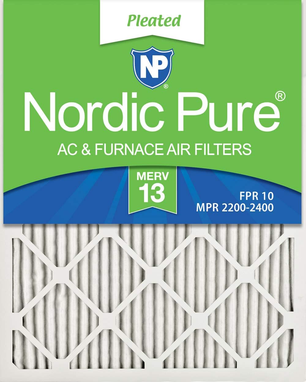 Nordic Pure 20x24x1 MERV 13 Pleated AC Furnace Air Filters 12 Pack