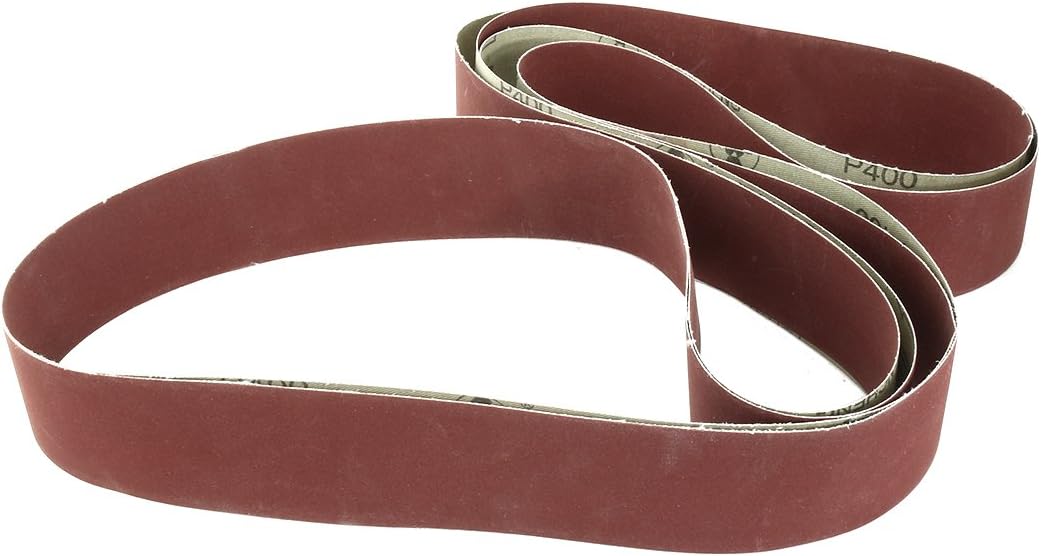 Sourcingmap 2-Inch x 72-Inch Aluminum Oxide Sanding Belt 400 Grits Sandpaper Flush Joint for Belt Sander 2pcs
