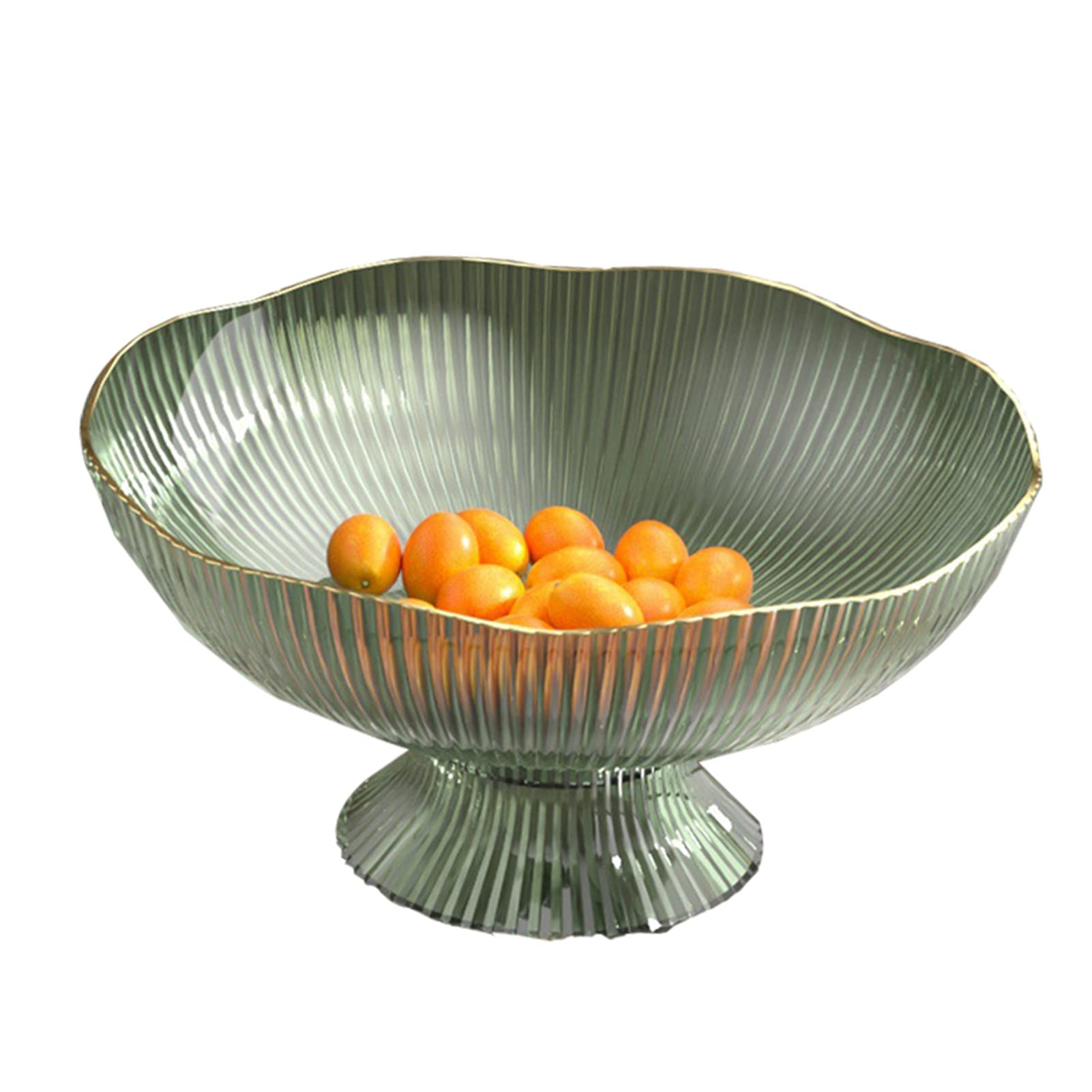 Fruit Bowl, Fruit Plate Decorative Bowls with Draining Holes Detachable Base Pedestal Fruit Bowl for Table Countertop Decorative Fruit Bowls for Home (Green)